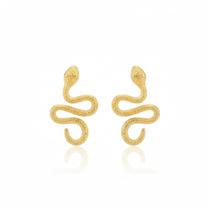 Serpent Coil Stud Earrings Statement Studs · Gold-tone · Snake Motif